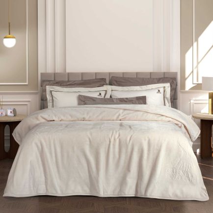 GREENWICH POLO CLUB ΚΟΥΒΕΡΤΑ VELOUR ΜΟΝΗ 3441 ΛΕΥΚΟ