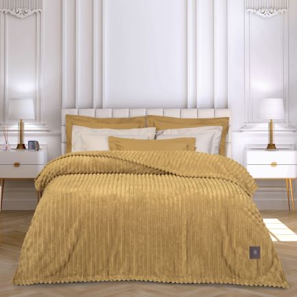 GREENWICH POLO CLUB ΚΟΥΒΕΡΤΑ FLEECE 160X220 ESSENTIAL 3488 OCHRE