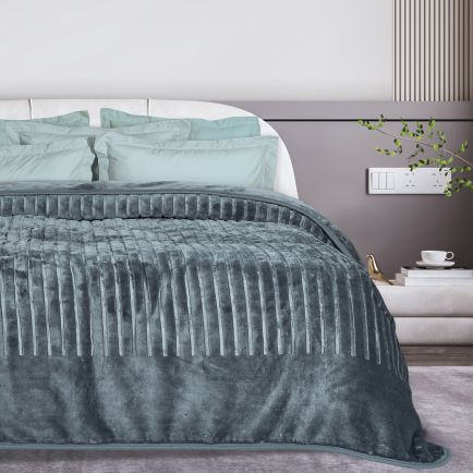 DAS HOME ΚΟΥΒΕΡΤΑ VELOUR MONH 1349 DARK GREY
