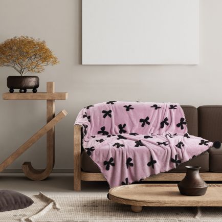 DAS HOME ΚΟΥΒΕΡΤΑ ΚΑΝΑΠΕ JACQUARD FLEECE 1381 LILAC