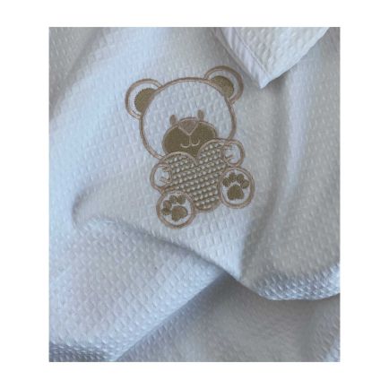 Βρεφική Κουβέρτα Πικέ Αγκαλιάς & Λίκνου (80x110) White Astron