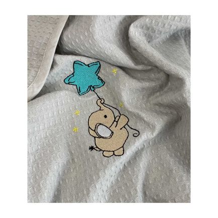 Βρεφική Κουβέρτα Πικέ Αγκαλιάς & Λίκνου (80x110) Grey Astron