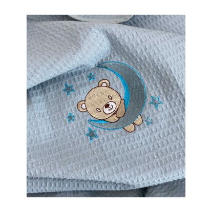 Βρεφική Κουβέρτα Πικέ Αγκαλιάς & Λίκνου (80x110) Petrol Astron