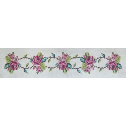 ΣΤΑΜΠΩΤΟ ΣΕΜΕΝ ΤΡΑΒΕΡΣΑ ΜΕ ΡΟΖ ΤΡΙΑΝΤΑΦΥΛΛΑ (40X135) 33.16