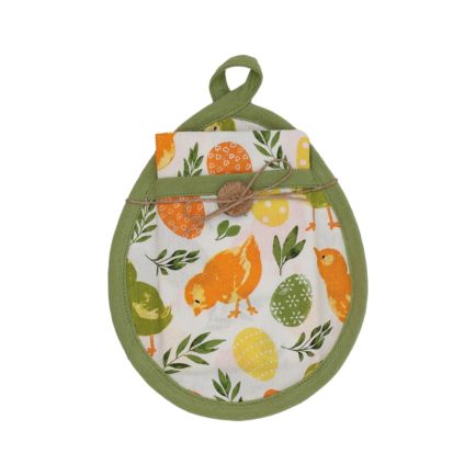 Πασχαλινό Σετ 2 Τεμαχίων Με Πιάστρα και Ποτηρόπανο 76120 Ilis Home