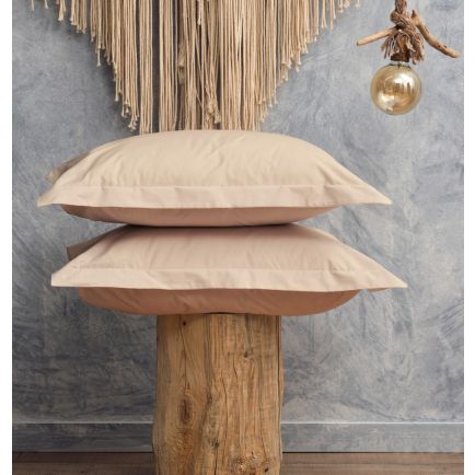 Μαξιλαροθήκες Μονόχρωμες (50x70+5 Oxford) Melody Cokitex - Beige