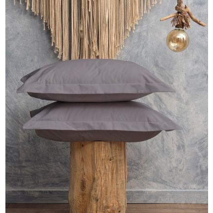 Μαξιλαροθήκες Μονόχρωμες (50x70+5 Oxford) Melody Cokitex - Elephant