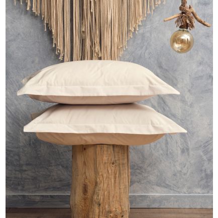 Μαξιλαροθήκες Μονόχρωμες (50x70+5 Oxford) Melody Cokitex - Ivory