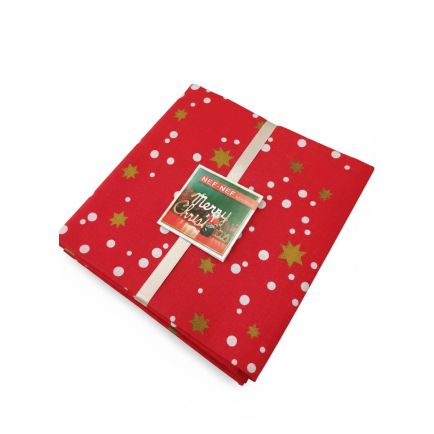 Τραπεζομάντηλο Βαμβακερό Χριστουγεννιάτικο Santa (140x140) Nef-Nef