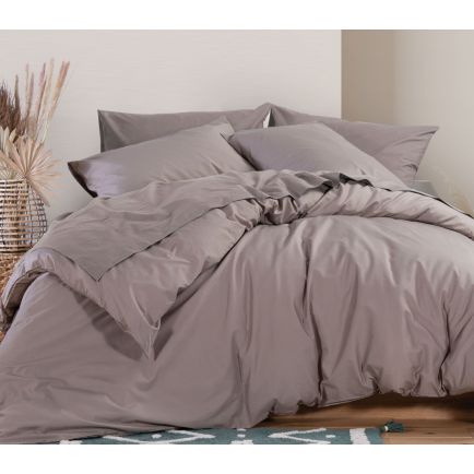 Παπλωματοθήκη Βαμβακερή Μονή 160x240 Basic-22 Nef-Nef Μόκα