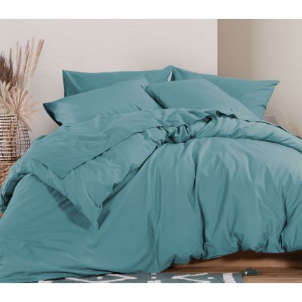 Παπλωματοθήκη Βαμβακερή Μονή 160x240 Basic-22 Nef-Nef Πετρόλ