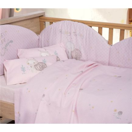 Πάντα Κούνιας Διπλής Όψης Baby Cute Snail Ροζ Nef-Nef