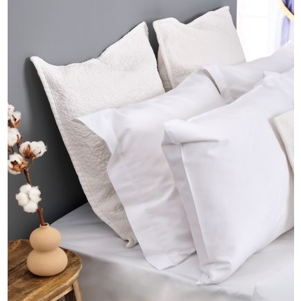 Μαξιλαροθήκη Ξενοδοχείου Λευκή 50x70 Iris Cotton 150TC Cokitex
