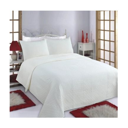 Κουβερλί Σετ Με Μαξιλαροθήκες Ivory Lines Silk Fashion
