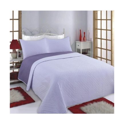 Κουβερλί Σετ Με Μαξιλαροθήκες Lila/Purple Lines Silk Fashion