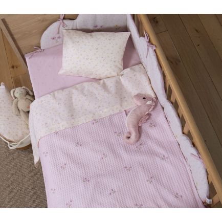 Κουβέρτα Πικέ Βρεφική Κούνιας (110x150) Cute & Sweet Lilac Nef-Nef
