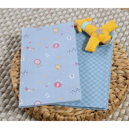 Σετ Σεντόνια Λίκνου (70x120) Super Boy Blue Nef-Nef