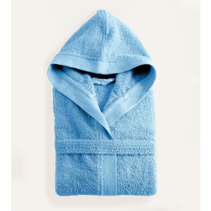 Μπουρνούζι AMADEUS ΡΥΘΜΟΣ με κουκούλα Σιέλ