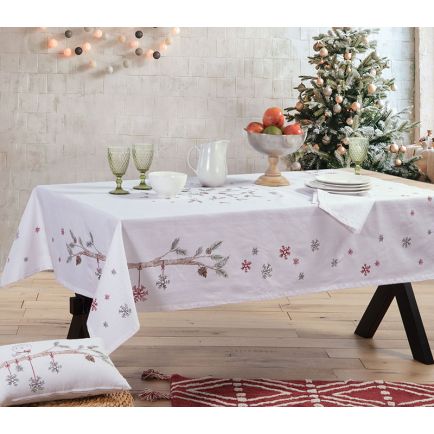 Τραπεζομάντηλο Βαμβακερό Χριστουγεννιάτικο Christmas Tweet (140x180) Nef-Nef