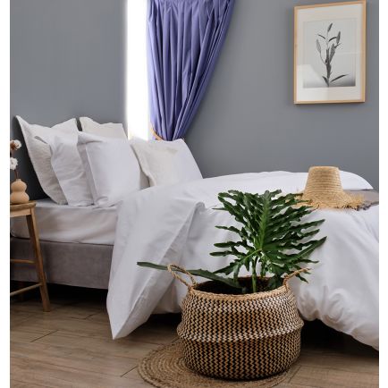 Παπλωματοθήκη Ξενοδοχείου Λευκή City Cotton Satin Ρίγα 2 mm 240TC Cokitex