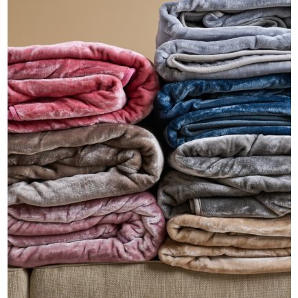 Κουβέρτα Μονόχρωμη Βελούρ Διάφορα Χρώματα Υπέρδιπλη (220Χ240) Silk Touch Cokitex