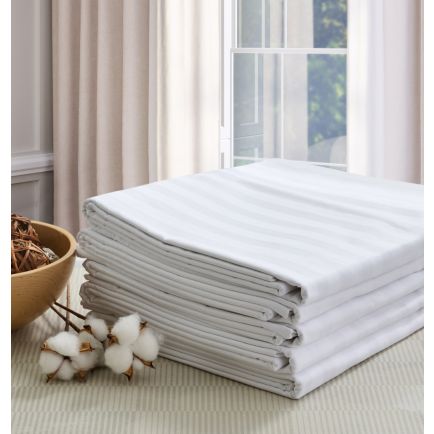 Μαξιλαροθήκη Ξενοδοχείου Λευκή 50x70 Get Cozy CVC Satin Ρίγα 1cm 220TC Get Cozy Home