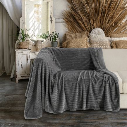 Ριχτάρι Καναπέ Διθέσιου (170x250) Fleece Enzo Grey Melinen