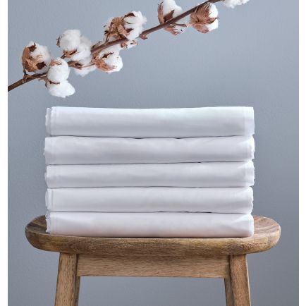 Μαξιλαροθήκη Ξενοδοχείου Λευκή 50x70 Guest CVC Percale 180TC Cokitex