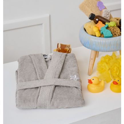 Μπουρνούζι Παιδικό Beauty Line Με Κουκούλα Grey Cokitex