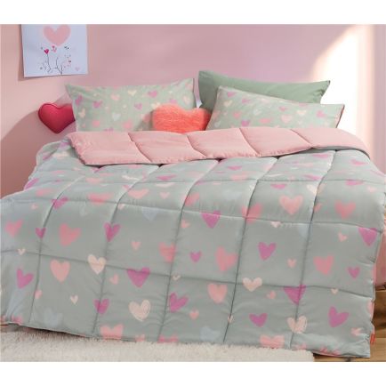 Παιδικό Πάπλωμα Μονό (160x220) Hearts Attack Pink Nef-Nef