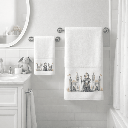 Πετσέτες Παιδικές Βαμβακερές Σετ 2 Τεμαχίων (30x50 + 70x140) Knight Astron Italy