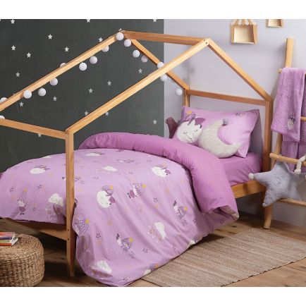 Παπλωματοθήκη Μονή (160x240) Magic On The Moon Mauve Nef-Nef