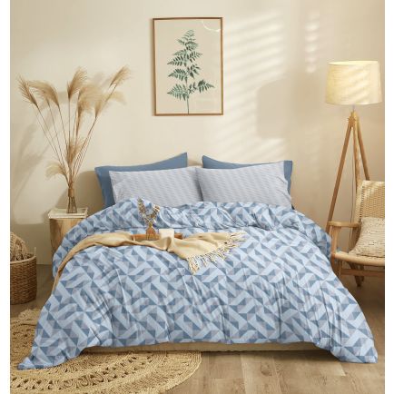 Σετ Σεντόνια Μονά Με Λάστιχο (165x260) Marta Mira Blue Cokitex