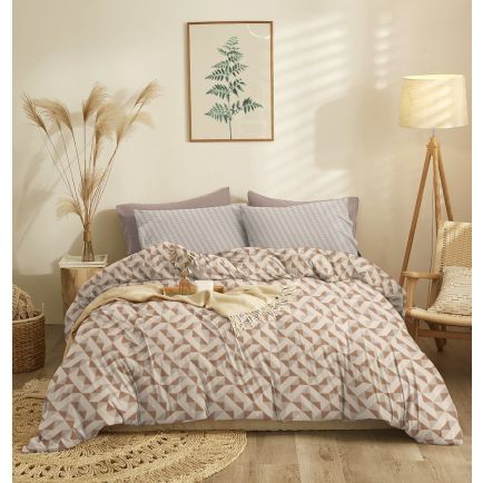 Σετ Σεντόνια Super King (260x280) Marta Mira Brown Cokitex