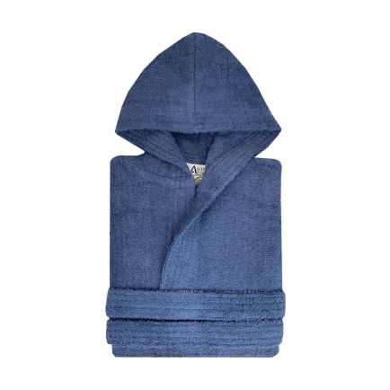 Παιδικό Βαμβακερό Μπουρνούζι 6-8 ετών Navy Blue Astron Italy