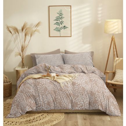 Σετ Σεντόνια Διπλά (205x260) Marta Pansy Mocha Cokitex