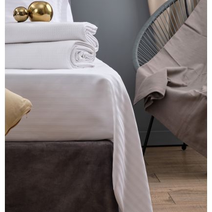 Μαξιλαροθήκη Ξενοδοχείου Λευκή 50x70 Sense Cotton Satin Ρίγα 1 cm 240TC Cokitex