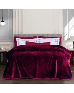 GREENWICH POLO CLUB ΚΟΥΒΕΡΤΑ VELOUR ΥΠΕΡΔΙΠΛH ESSENTIAL 3438 ΜΠΟΡΝΤΩ