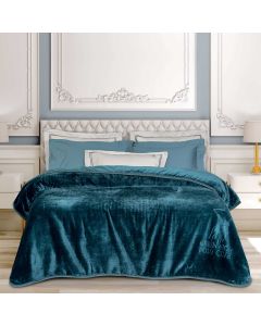 GREENWICH POLO CLUB ΚΟΥΒΕΡΤΑ VELOUR ΥΠΕΡΔΙΠΛΗ ESSENTIAL 3498 DARK AQUAMARINE