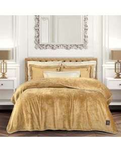 GREENWICH POLO CLUB ΚΟΥΒΕΡΤΑ FLEECE 220X240 ESSENTIAL 4441 OCHRE