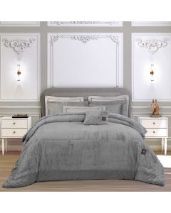 GREENWICH POLO CLUB ΚΟΥΒΕΡΤΟΠΑΠΛΩΜΑ RABBIT FAUX FUR KING PREMIUM 3964 GREY