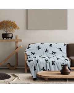 DAS HOME ΚΟΥΒΕΡΤΑ ΚΑΝΑΠΕ JACQUARD FLEECE 1380 LIGHT BLUE