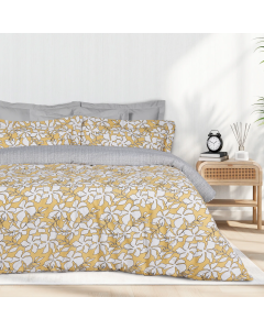 DAS HOME ΣΕΤ ΣΕΝΤΟΝΙΑ ΥΠΕΡΔΙΠΛΑ ΜΕ ΛΑΣΤΙΧΟ CASUAL 5432 OCHRE, WHITE