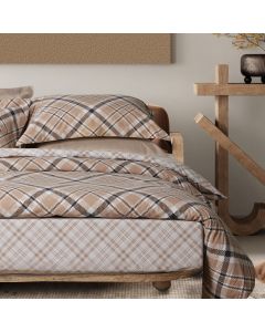 DAS HOME ΣΕΤ ΣΕΝΤΟΝΙΑ ΥΠΕΡΔΙΠΛΑ ΜΕ ΛΑΣΤΙΧΟ CASUAL 5435 BEIGE, BLACK