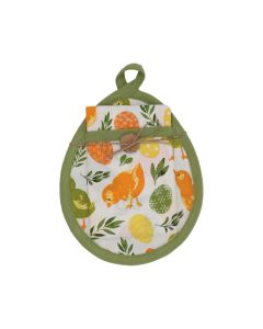 Πασχαλινό Σετ 2 Τεμαχίων Με Πιάστρα και Ποτηρόπανο 76120 Ilis Home