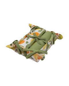 Πασχαλινό Σετ 3 Τεμαχίων με Ψωμιέρα και 2 Βαμβακερά Ποτηρόπανα 76120 Ilis Home