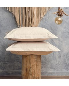 Μαξιλαροθήκες Μονόχρωμες (50x70+5 Oxford) Melody Cokitex - Ivory