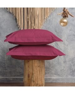 Μαξιλαροθήκες Βαμβακερές 200TC Μονόχρωμες (50x70+5 Oxford) Melody Cokitex - Plum