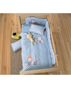 Κουβέρτα Πικέ Βρεφική Κούνιας (110x150) Super Boy Blue Nef-Nef