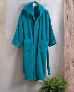 Μπουρνούζι AMADEUS ΡΥΘΜΟΣ με κουκούλα Τιρκουάζ